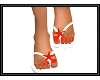 {G} White/Orange Sandals