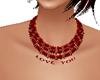 red necklace love u 