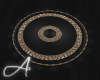 A♥ Blk/Gold Circle Rug