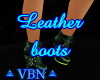 Leather boots green dark