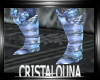 Medieval blue armor boot