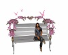pink silver bench