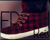 ER.  Sneakers Plaid Red