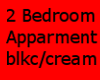 2 Bedroom Apt Blk/Creame