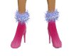 pink fluffy ankle boots