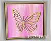 H. Pink Butterfly Framed