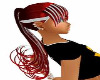red and white hairstyle