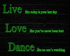 Live Love Dance big wall