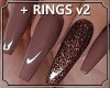Kim Brown Nails G Rings