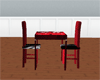 black and red table w/