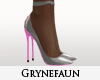 Silver pink nylons heels
