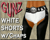 @ White shorts w/chaps