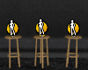 3 Wooden Stools w/ Poses