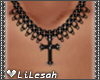 [LL] Blk Cross Necklace