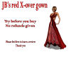 JB's red X-over gown