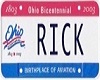 Rick Licence Plate