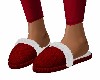 *RED* FUR SLIPPERS