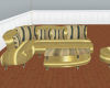 Gold Sofa with Table