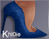 K Blue Velvet Heels