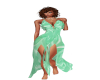 mint satin dress long