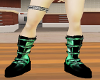 Green Flame Gothic Boots