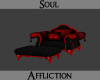 Red/Black Chair Ottomon