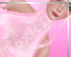 [T] Pink Fishnet Top