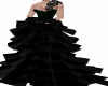 LAYARED BLK TRAIN GOWN