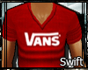 "S" Vans V-neck Red