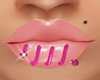 Pink Spiral Lip Piercing