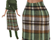 TF* Grean Plaid Skirt