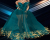 TEAL-GOLD DESIGN GOWN