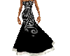 black and silver gown