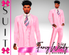 Pink Suit w/Striped Tie