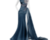 Blue High Slit Gown