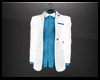 Blue Shirt White Jacket