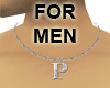 Silver P necklace