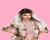 pink brown jacket w top