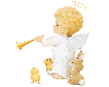 ANGEL PLAYING A HORN