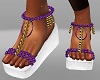 PurpGold Beaded Sandals