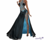 Aqua/Black Wedding Dress