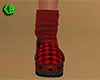 Red Plaid Slipper Sock F