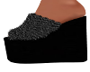 Fluffy Black Sandals