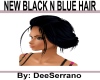 NEW BLACK N BLUE HAIR