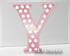 H. Pink Marquee Letter Y