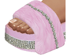 Pink Diamond Fur Slides
