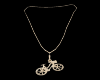 Gold Bicycle Necklace