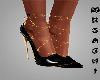 Gold black shoes