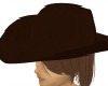 Brown hat and hair