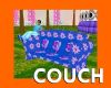 Blue couch w/Flowers